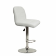 Poundex Adjustable Height & Swivel Barstool 2 Piece in White Faux Leather