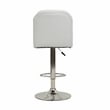 Poundex Adjustable Height & Swivel Barstool 2 Piece in White Faux Leather
