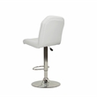 Poundex Adjustable Height & Swivel Barstool 2 Piece in White Faux Leather