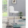 Poundex Adjustable Height & Swivel Barstool 2 Piece in White Faux Leather