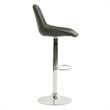 Poundex Adjustable Height & Swivel Barstool 2 Piece in Ebony Faux Leather