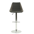 Poundex Adjustable Height & Swivel Barstool 2 Piece in Ebony Faux Leather