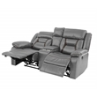 Poundex Furniture Two Seater Gel Leatherette Loveseat Recliner in Gray
