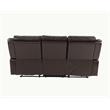 Poundex Furniture Gel Leatherette Sofa Recliner in Dark Brown