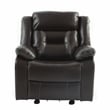 Poundex Furniture Manual Singl Seat Gel Leatherette Recliner in Dark Brown