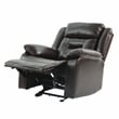 Poundex Furniture Manual Singl Seat Gel Leatherette Recliner in Dark Brown