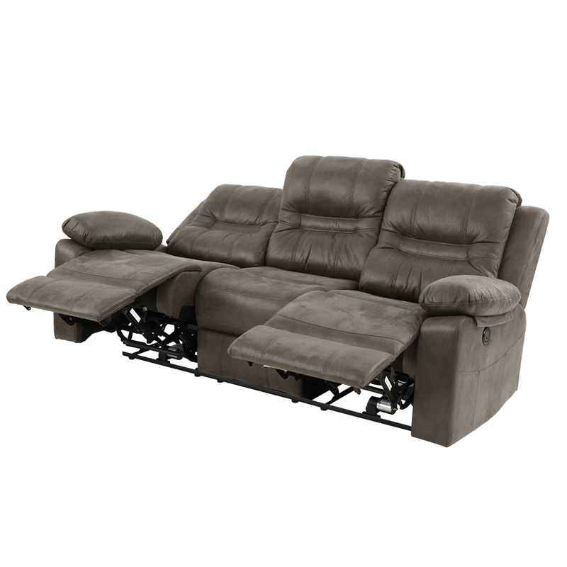 Poundex  Furniture  Breathable  Leatherette  Sofa  in  Slate Blue