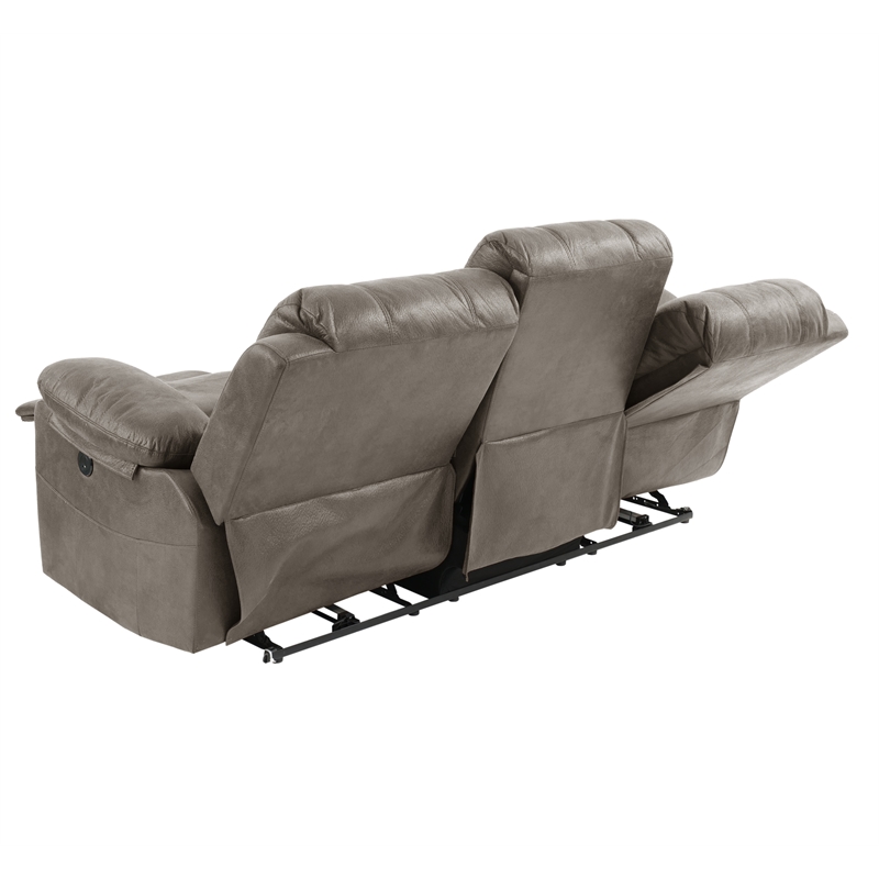 Poundex  Furniture  Breathable  Leatherette  Sofa  in  Slate Blue