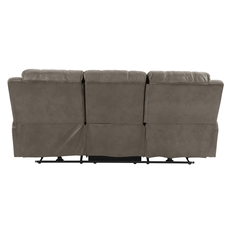 Poundex  Furniture  Breathable  Leatherette  Sofa  in  Slate Blue