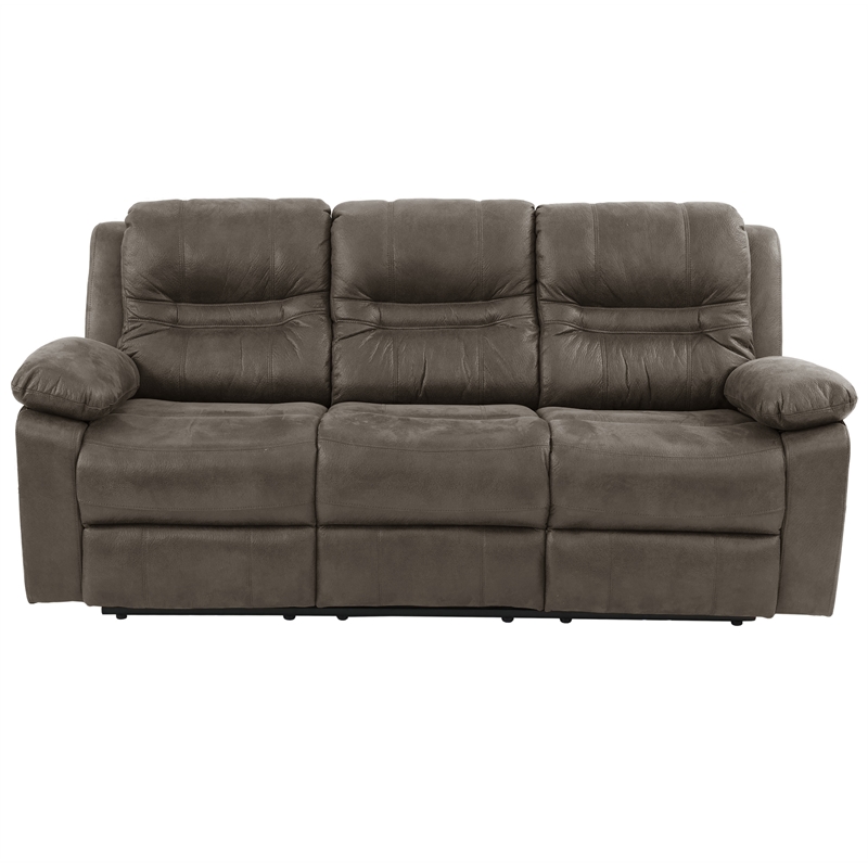 Poundex  Furniture  Breathable  Leatherette  Sofa  in  Slate Blue