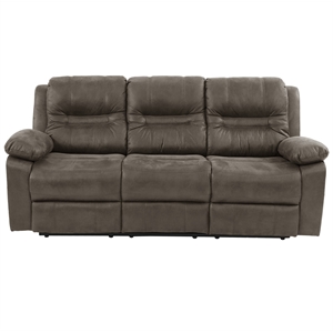 Poundex  Furniture  Breathable  Leatherette  Sofa  in  Slate Blue