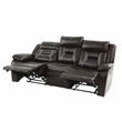 Poundex  Furniture  Gel  Leatherette  Sofa  Recliner  in  Dark Brown