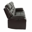 Poundex  Furniture  Gel  Leatherette  Sofa  Recliner  in  Dark Brown