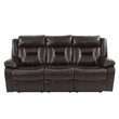 Poundex  Furniture  Gel  Leatherette  Sofa  Recliner  in  Dark Brown