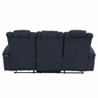 Poundex Furniture Three Seater Breathable Leatherette Sofa in Ink Blue