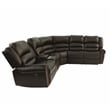 Poundex Furniture Bonded Leather Motion Sectional in Dark Brown