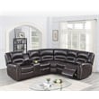 Poundex Furniture Bonded Leather Motion Sectional in Dark Brown