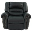 Poundex Modern Bonded Faux Leather Upholstered Recliner in Black