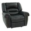 Poundex Modern Bonded Faux Leather Upholstered Recliner in Black