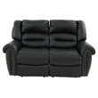Poundex Modern Bonded Faux Leather Upholstered Loveseat in Black