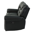 Poundex Modern Bonded Faux Leather Upholstered Loveseat in Black