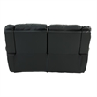 Poundex Modern Bonded Faux Leather Upholstered Loveseat in Black