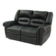 Poundex Modern Bonded Faux Leather Upholstered Loveseat in Black