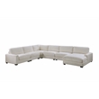 Poundex 6-Pcs XL Beige Corduroy Modular Set with Foam Cushions