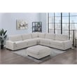 Poundex 6-Pcs XL Beige Corduroy Modular Set with Foam Cushions
