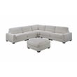 Poundex 6-Pcs XL Beige Corduroy Modular Set with Foam Cushions