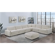 Poundex 7-Pcs XL Beige Corduroy Modular Set with Foam Seating