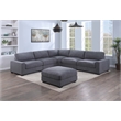 Poundex 6-Pcs XL Modular Set with Foam Cushions in Gray Corduroy
