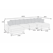 Poundex 6-Pcs Dark Gray Corduroy Fabric Modular Sectional Set with Foam Cushions