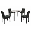 Poundex  Wool Upholstered 5-Pcs Dining Set Charcoal Faux Marble Tabletop