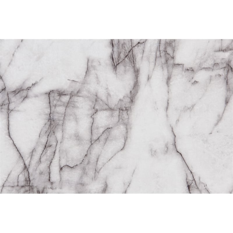 Poundex  Wool Upholstered 5-Pcs Dining Set Charcoal Faux Marble Tabletop