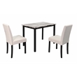 Poundex Wool Upholstered 5-Pcs Dining Set White Faux Marble Tabletop