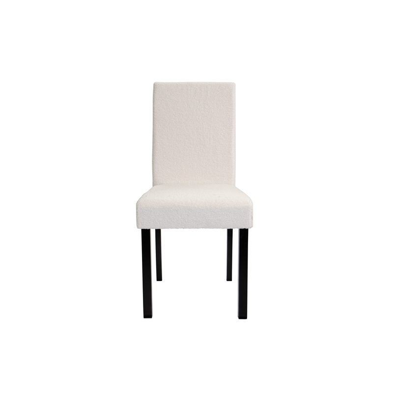 Poundex Wool Upholstered 5-Pcs Dining Set White Faux Marble Tabletop