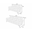 Poundex Leather 2-Piece Sofa and Loveseat Set in Anthracite Gray
