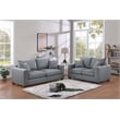 Poundex Upholstered Foam Seating Corduroy Sofa Loveseat Set in Light Gray