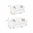 Poundex Upholstered Foam Seating Corduroy Sofa Loveseat Set in Light Gray