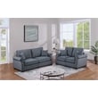 Poundex Upholstered Sofa and Loveseat Set in Dark Gray Foam Corduroy