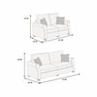 Poundex Upholstered Sofa and Loveseat Set in Dark Gray Foam Corduroy