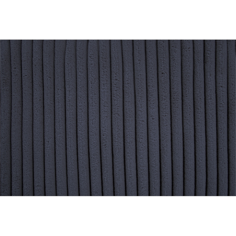 Poundex Foam Seating U-Shaped Corduroy Sectional in Dark Gray
