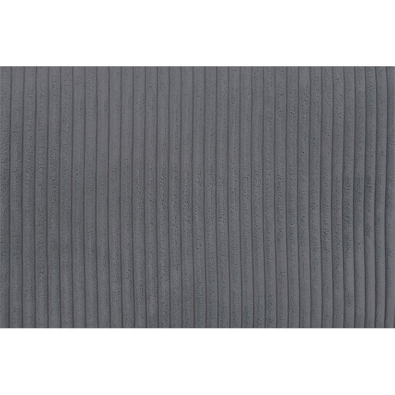Poundex Upholstered Foam Corduroy U-Shaped Sectional in Light Gray