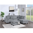 Poundex Upholstered Corduroy 3-Piece Set in Light Gray with Foam Cushions