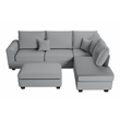 Poundex Upholstered Corduroy 3-Piece Set in Light Gray with Foam Cushions