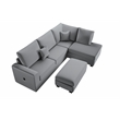 Poundex Upholstered Corduroy 3-Piece Set in Light Gray with Foam Cushions