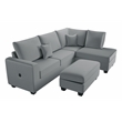 Poundex Upholstered Corduroy 3-Piece Set in Light Gray with Foam Cushions