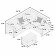 Poundex Upholstered Corduroy 3-Piece Set in Light Gray with Foam Cushions