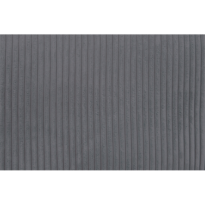 Poundex Upholstered Corduroy 3-Piece Set in Light Gray with Foam Cushions